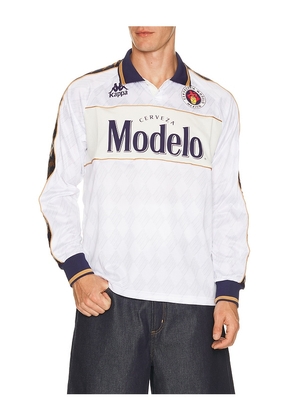 Kappa x Modelo Authentic Fantay Long Sleeve Jersey in White. Size S. Also in M, L, XL/1X.