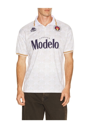 Kappa x Modelo Authentic Sunil Jersey in White. Size S. Also in M, L, XL/1X.