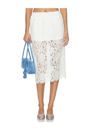 Rue Sophie Selora Lace Skirt in White. Size S. Also in XS, M, L.