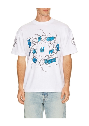 Pleasures Rotation T-Shirt in White. Size S. Also in M, L, XL/1X.