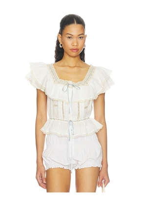 RIXO Melisa Top in Ivory. Size XS. Also in S, M, L.