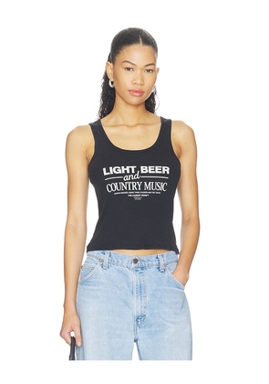 The Laundry Room Light Beer And Country Music Rib Tank in Black. Size XS. Also in S, M, L, XL.