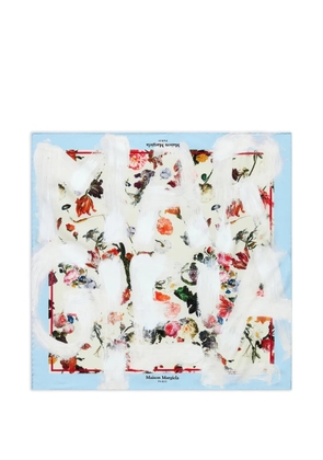 Maison Margiela floral-print silk pocket square - White