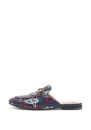 Gucci Pre-Owned Princetown Horsebit-detail flat mules - Blue