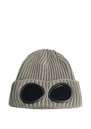 C.P. Company Goggle ribbed-knit beanie hat - Grey