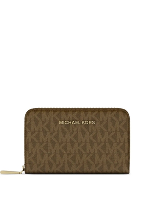 Michael Kors small monogram-print wallet - Brown