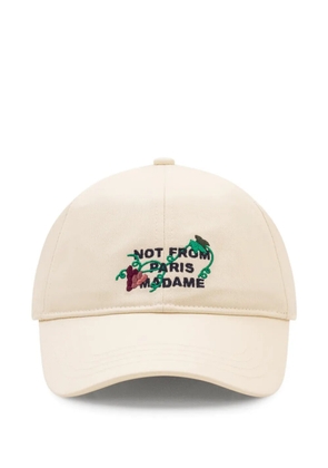 Drôle De Monsieur vine-embroidered cap - Neutrals