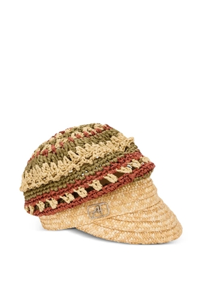 Alberta Ferretti woven-design peaked hat - Neutrals