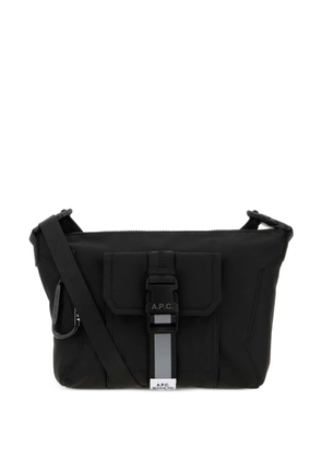 A.P.C. buckle-fastening logo-patch shoulder bag - Black