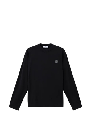 Stone Island logo-patch long-sleeve T-shirt - Black