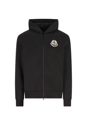 Moncler logo-patch zip-up hoodie - Black
