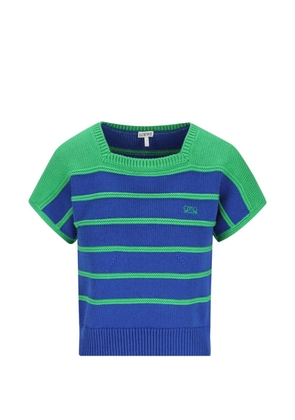 LOEWE striped Anagram-embroidered sweater - Blue