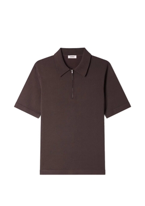 SANDRO zip-fastening polo shirt - Brown