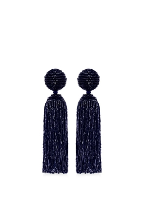 Oscar de la Renta beaded tassel earrings - Blue