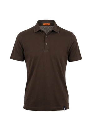 Drumohr button-fastening side-slit polo shirt - Brown