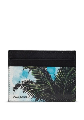 DSQUARED2 palm-tree-print card holder - Black