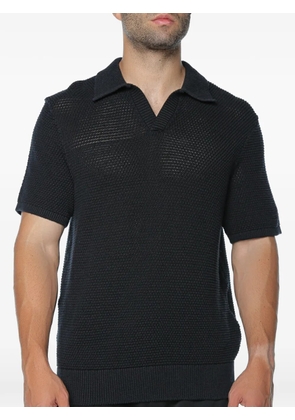 Michael Kors Johnny textured collar polo shirt - Black