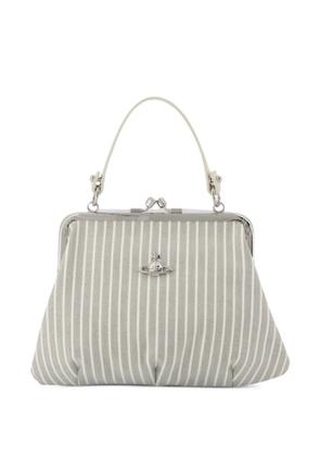 Vivienne Westwood Granny Frame stripe-print clutch bag - Grey