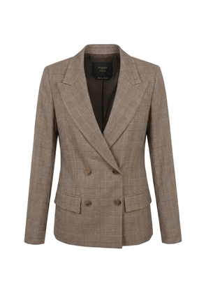 TWINSET double-breasted checked blazer - Neutrals