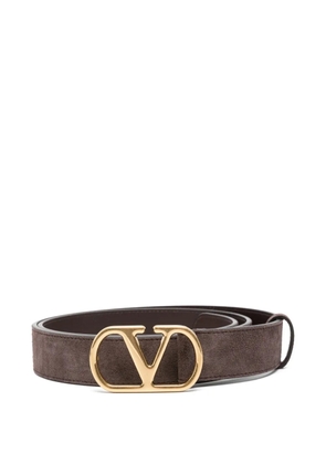 Valentino Garavani VLogo Signature suede belt - Brown