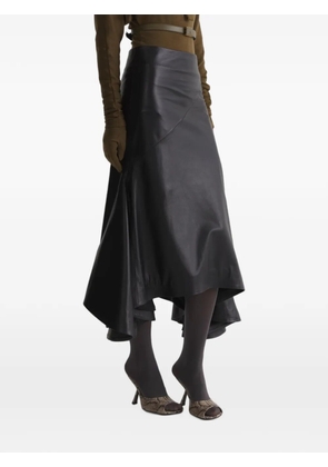Mugler asymmetric leather mermaid skirt - Black