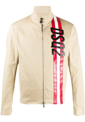 DSQUARED2 full-zipped logo jacket - Neutrals