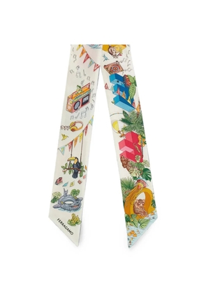 Ferragamo Jungle Party graphic-print bandeau scarf - Neutrals