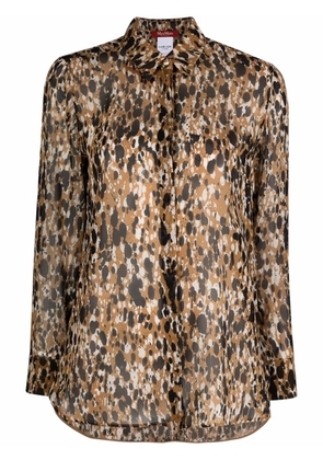 Max Mara abstract-print silk shirt - Brown