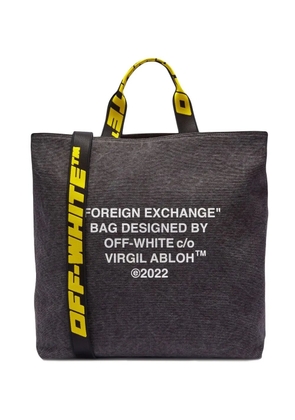 Off-White slogan-print tote bag - Black