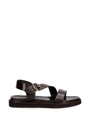 JONAK PARIS Wash buckle-fastening leather sandals - Brown