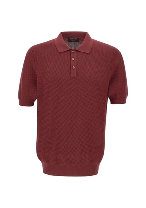 Gran Sasso Honeycomb cotton polo shirt - Red