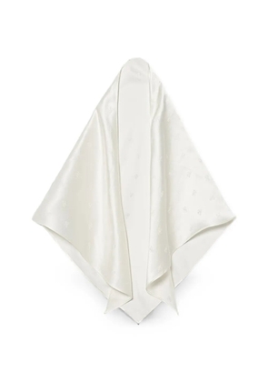 LUISA SPAGNOLI logo-embroidered scarf - Neutrals