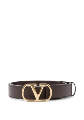 Valentino Garavani logo-buckle leather belt - Brown