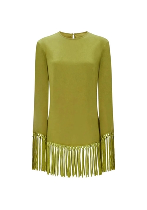 Taller Marmo Claudia fringe-trimmed mini dress - Green