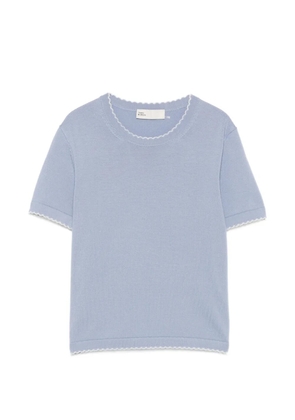 Tory Burch scalloped wool top - Blue