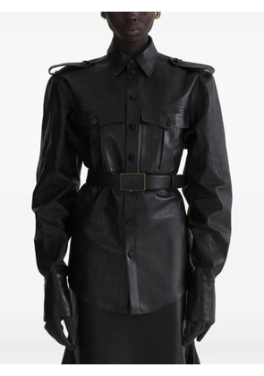 Mugler leather military shirt - Black