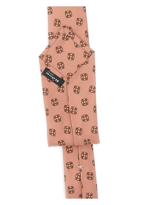 Kiton floral-pattern silk tie - Pink
