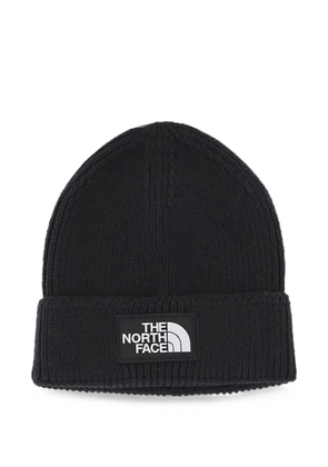 The North Face logo-patch knitted beanie hat - Black