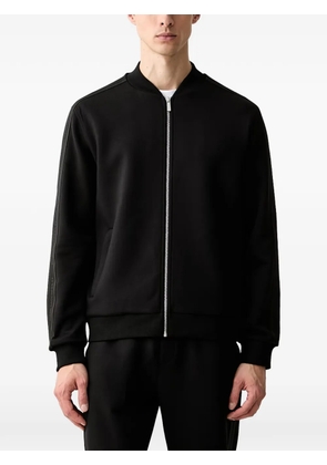 Karl Lagerfeld logo-tape zip-up cardigan - Black