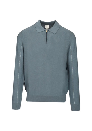 Paul Smith quarter-zip textured merino sweater - Blue