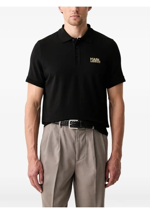 Karl Lagerfeld logo-print polo shirt - Black