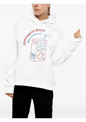 DSQUARED2 logo-print hoodie - White
