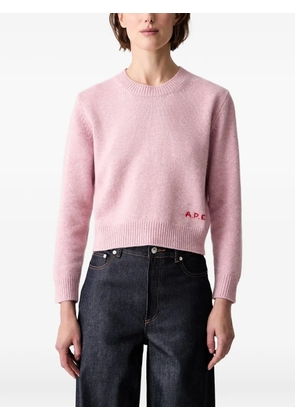 A.P.C. logo-embroidered sweater - Pink