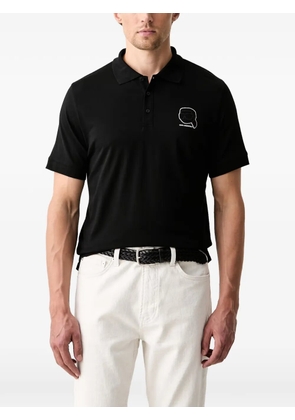 Karl Lagerfeld logo-patch polo shirt - Black