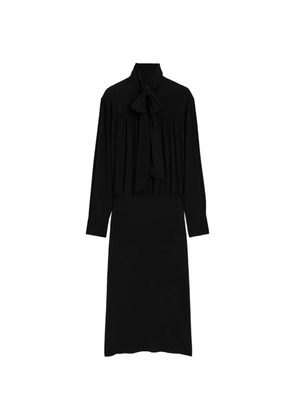 AMI Paris midi Lavallière silk-blend dress - Black