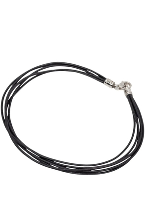 Bvlgari Pre-Owned 2000-2026 Leather Multi Strand Cord Chocker Necklace costume necklace - Black
