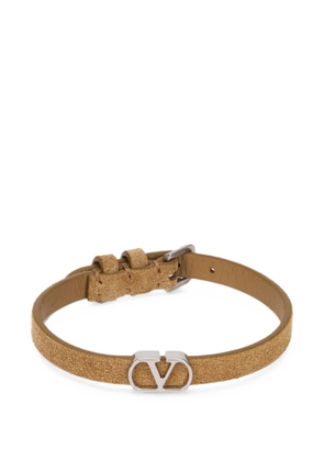 Valentino Garavani VLogo Signature leather bracelet - Brown