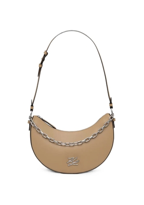 Karl Lagerfeld chain-link logo-plaque shoulder bag - Neutrals