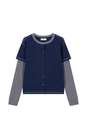 TOMBOY layered button-down long-sleeve cotton sweatshirt - Blue