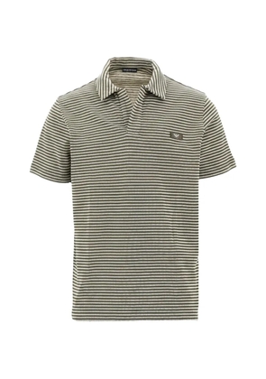 Emporio Armani striped logo-patch T-shirt - Green